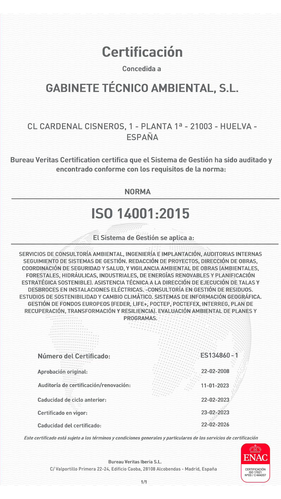 Certificación 14001