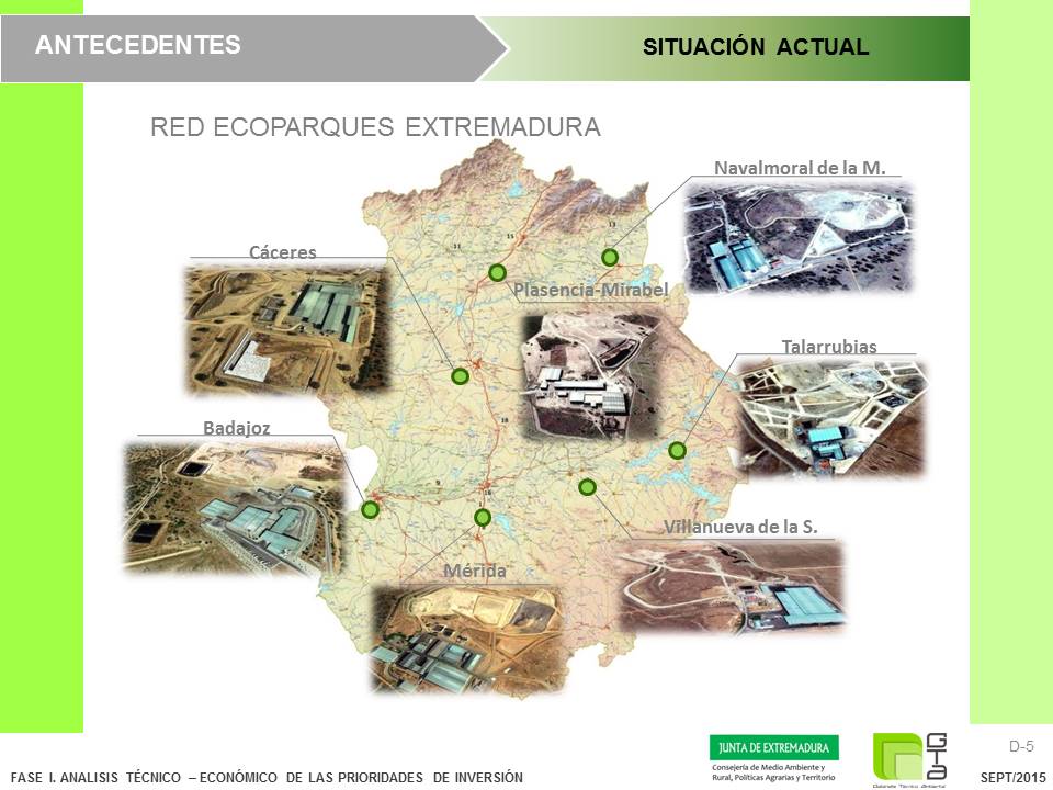 Anteproyecto de actuaciones para la mejora de las instalaciones de tratamiento de residuos de la Junta de Extremadura